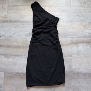 Victoria's Secret Black One Shoulder Asymmetrical Dress Small